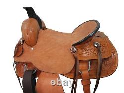 Ranch Western Saddle Pleasure Trail Tooled Leather Horse Used Tack 18 17 16 15