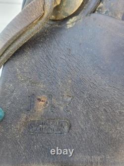 Rare 1890s SC Gallup Pueblo Style Slick Fork Saddle with Brass Horn
