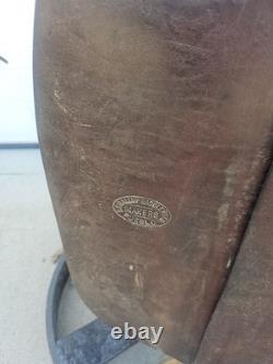 Rare 1890s SC Gallup Pueblo Style Slick Fork Saddle with Brass Horn