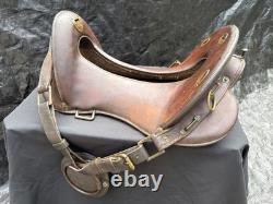 Rare Antique 1904 Army Leather Horse Saddle By P. C Co & ID'D A. H. B 11 1/2 Inch