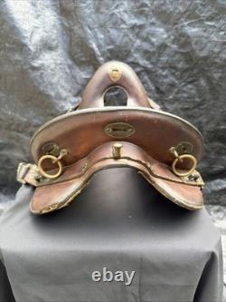 Rare Antique 1904 Army Leather Horse Saddle By P. C Co & ID'D A. H. B 11 1/2 Inch