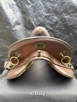 Rare Antique 1904 Army Leather Horse Saddle By P. C Co & ID'D A. H. B 11 1/2 Inch