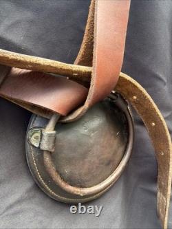 Rare Antique 1904 Army Leather Horse Saddle By P. C Co & ID'D A. H. B 11 1/2 Inch
