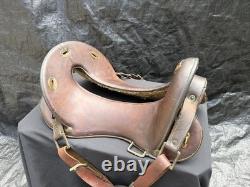 Rare Antique 1904 Army Leather Horse Saddle By P. C Co & ID'D A. H. B 11 1/2 Inch