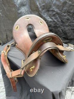Rare Antique 1904 Army Leather Horse Saddle By P. C Co & ID'D A. H. B 11 1/2 Inch