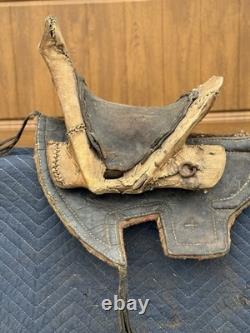 Rare Antique Plains Indian Horse Saddle with saddle pad Museum quality