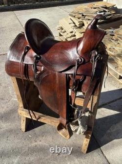 Rare Antique Western Military/Forest Service Saddle With Horseshoe Nail Pouch