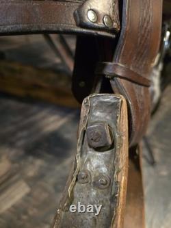 Rare Antique Western Military/Forest Service Saddle With Horseshoe Nail Pouch