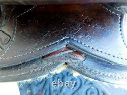 Rare Fred Hook Western Leather Saddle 17 Hand Tooled Champion Turf Blevin