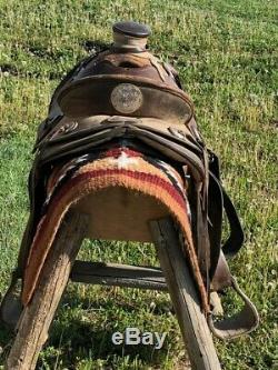 Rare Jeff Hanson Wade Roping, Trail, Western Ranch 16 Saddle with stirrup twists