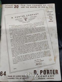 Rare Original PORTER #30 First Edition Phoenix Arizona Saddle Shop Catalog 1939