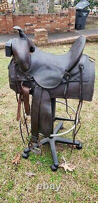 Rare Thomas Flynn Western Saddle Circa late 1800's made in Pueblo, Colorado