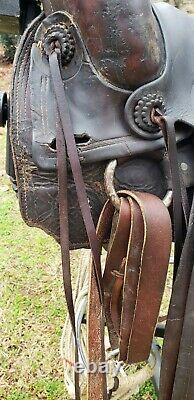 Rare Thomas Flynn Western Saddle Circa late 1800's made in Pueblo, Colorado