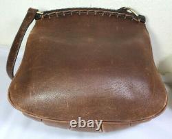 Rare Vintage GUCCI Brown Leather Western Style Double Saddle SlingShoulder Bag