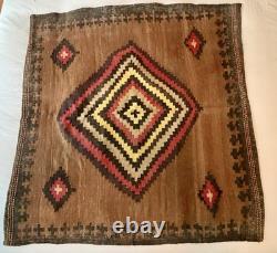 Rare Vintage Navajo Native American Transitional Saddle Blanket Late 1890's