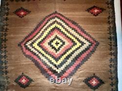 Rare Vintage Navajo Native American Transitional Saddle Blanket Late 1890's