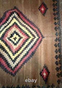 Rare Vintage Navajo Native American Transitional Saddle Blanket Late 1890's