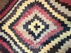 Rare Vintage Navajo Native American Transitional Saddle Blanket Late 1890's