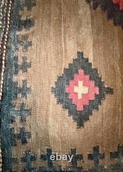 Rare Vintage Navajo Native American Transitional Saddle Blanket Late 1890's