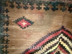 Rare Vintage Navajo Native American Transitional Saddle Blanket Late 1890's