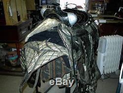 Rare Western SilverPlated. Saddle With Breastplate, Side Skirts & Reins