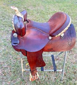 Riders Choice 16 Western Barrel Racer Saddle Tooled Leather Pleasure Trail USA