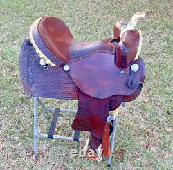 Riders Choice 16 Western Barrel Racer Saddle Tooled Leather Pleasure Trail USA