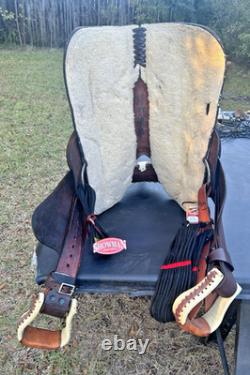 Riders Choice 16 Western Barrel Racer Saddle Tooled Leather Pleasure Trail USA