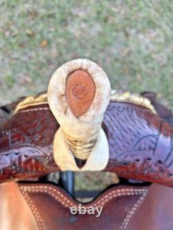 Riders Choice 16 Western Barrel Racer Saddle Tooled Leather Pleasure Trail USA