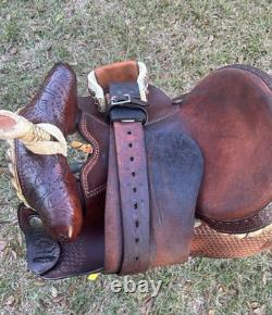 Riders Choice 16 Western Barrel Racer Saddle Tooled Leather Pleasure Trail USA