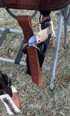 Riders Choice 16 Western Barrel Racer Saddle Tooled Leather Pleasure Trail USA