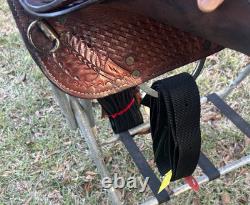 Riders Choice 16 Western Barrel Racer Saddle Tooled Leather Pleasure Trail USA