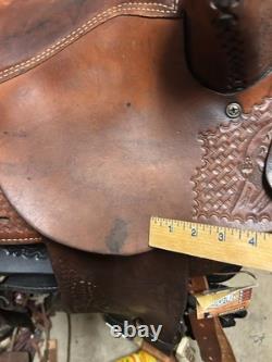 Riders Choice 16 Western Barrel Racer Saddle Tooled Leather Pleasure Trail USA