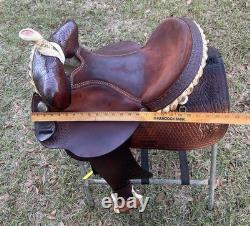 Riders Choice 16 Western Barrel Racer Saddle Tooled Leather Pleasure Trail USA