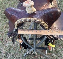 Riders Choice 16 Western Barrel Racer Saddle Tooled Leather Pleasure Trail USA
