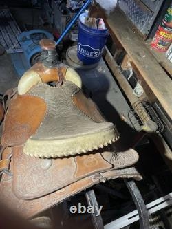 Robert J. Sadler Saddlery Roping Western Saddle Brown Leather Traditional