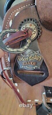Robert Teskey Elite Ranch Roper Western Saddle 15 Chocolate Buckstitch Leather