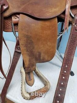 Rocking T Saddles 15.5 Brown Leather Horse Saddle