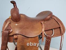 Rocking T Saddles 15.5 Brown Leather Horse Saddle