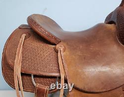 Rocking T Saddles 15.5 Brown Leather Horse Saddle