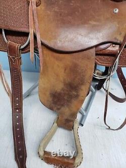 Rocking T Saddles 15.5 Brown Leather Horse Saddle