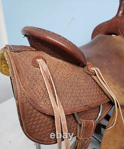 Rocking T Saddles 15.5 Brown Leather Horse Saddle