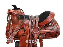 Rodeo Western Saddle Barrel Racing Horse Tooled Leather Used Tack 15 16 17 18