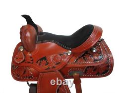 Rodeo Western Saddle Barrel Racing Horse Tooled Leather Used Tack 15 16 17 18