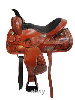 Rodeo Western Saddle Barrel Racing Horse Tooled Leather Used Tack 15 16 17 18