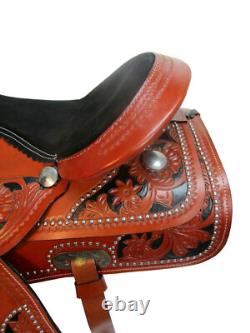 Rodeo Western Saddle Barrel Racing Horse Tooled Leather Used Tack 15 16 17 18