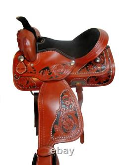 Rodeo Western Saddle Barrel Racing Horse Tooled Leather Used Tack 15 16 17 18