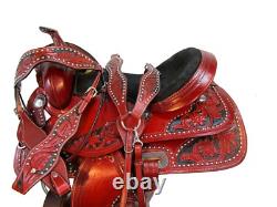 Rodeo Western Saddle Used Barrel Racing Trail Pleasure Leather Tack 15 16 17 18