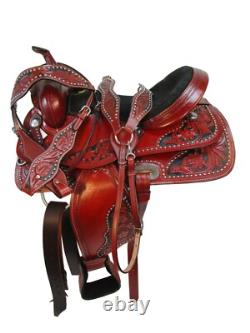 Rodeo Western Saddle Used Barrel Racing Trail Pleasure Leather Tack 15 16 17 18
