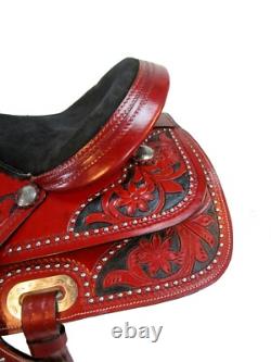 Rodeo Western Saddle Used Barrel Racing Trail Pleasure Leather Tack 15 16 17 18